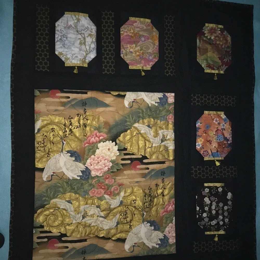 QUILT- hand made lap quilt “Lanterns with tassels” reversible 🌸Host Pick🌸